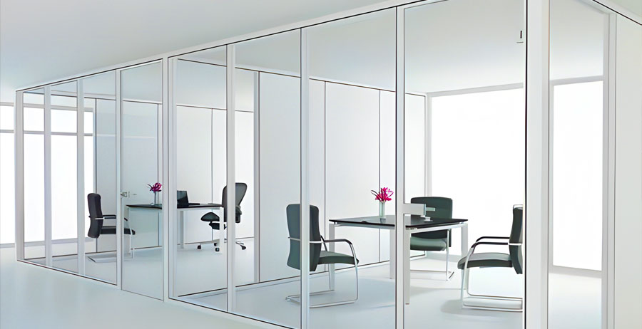 Aluminium-Framed Toughened Glass Partition